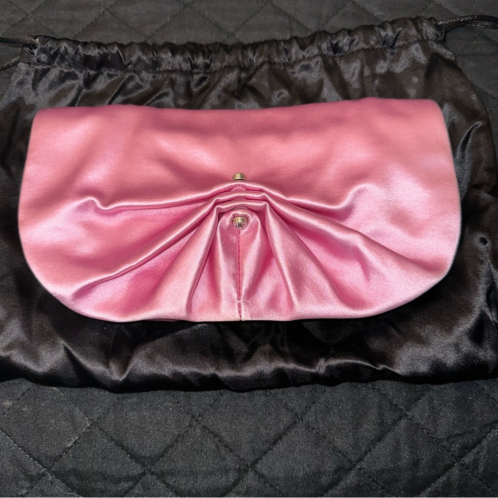 Yves Saint Laurent Pink Satin Evening Clutch (Vintage) - Picture 10 of 10
